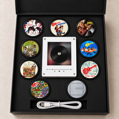 The Monkees MagTune Magnetic Music Player Set - Mini Vinyl Album Discs Frame Display - Classic Pop Rock Fan Unique Gift Idea