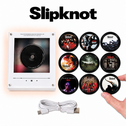 Slipknot MagTune Mini CD Player Light - Premium Nu Metal Merchandise, Iowa Album Art LED Night Light Tabletop Fan Gift