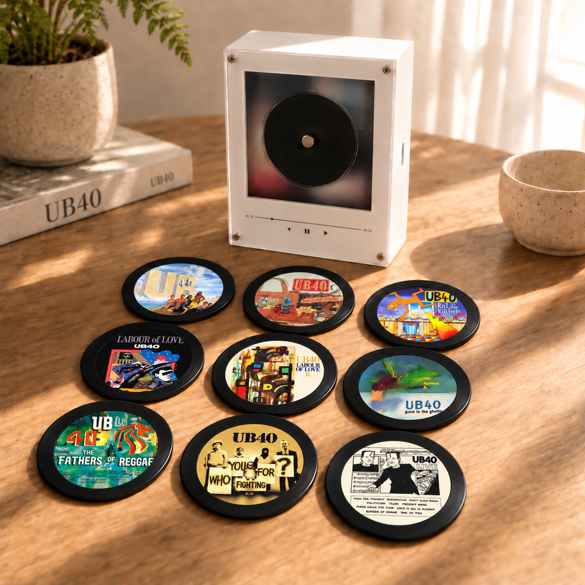 UB40 MagTune Mini CD Player Light Box - Album Art Disc Night Light, USB Backlit Reggae Pop Band Fan Gift