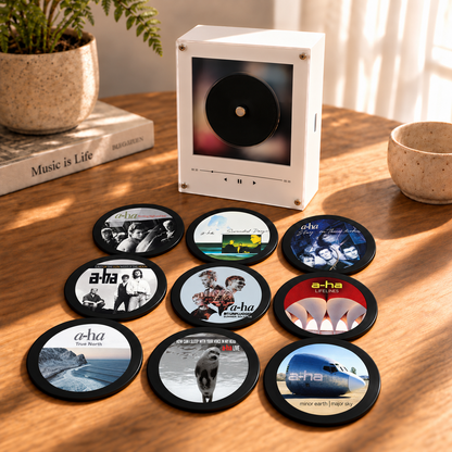 a-ha MagTune Mini CD Player Light - Premium Synth-Pop Merchandise, Hunting High and Low Album Art LED Night Light Tabletop Gift