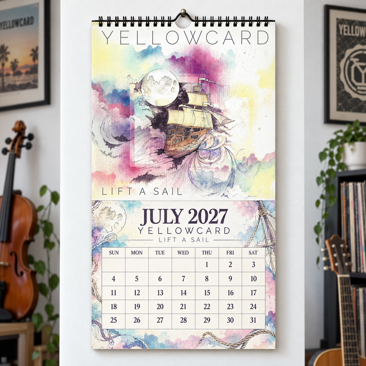 Yellowcard 2027 Wall Calendar - Album Cover Art & Pop Punk Discography Art | Fan Gift & Hanging Decor