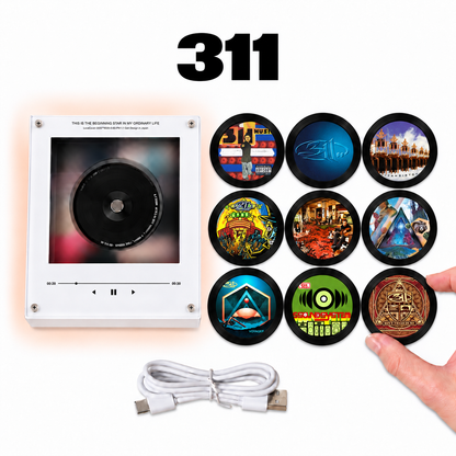 311 MagTune Mini CD Player Light Box - Album Art Disc Night Light & Music Decor Display, USB Backlit Rock Band Collector Fan Gift