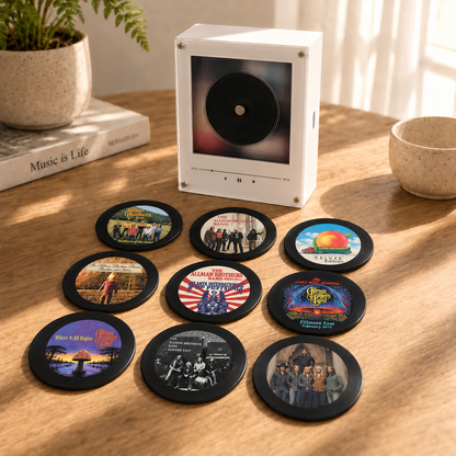 The Allman Brothers Band MagTune, Magnetic Music Player Set, Mini Vinyl Album Magnets, Southern Rock Fan Gift, Music Collectible