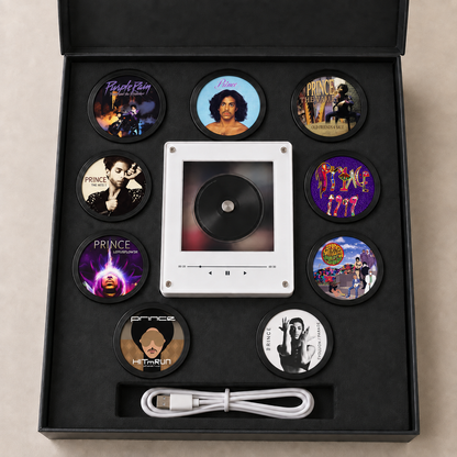 Prince MagTune, Magnetic Music Player Set, Mini Vinyl Album Magnets, Purple Rain Inspired Music Gift, Prince Fan Collectible