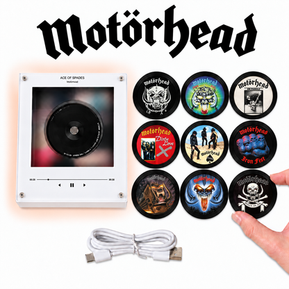 Motörhead MagTune Mini CD Player Light - Premium Heavy Metal Merchandise, Ace of Spades Album Art LED Night Light Gift