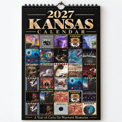 Kansas 2027 Wall Calendar - Album Cover Collage & Prog Rock Discography Art | Premium Classic Rock Fan Gift & Hanging Decor