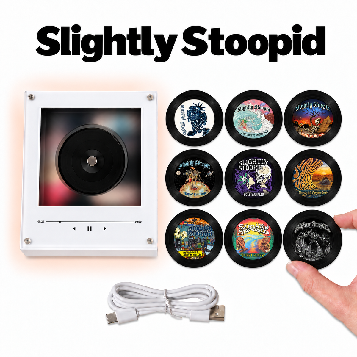 Slightly Stoopid MagTune Mini CD Player Light Box - Album Art Disc Night Light, USB Backlit Reggae Rock Band Fan Gift