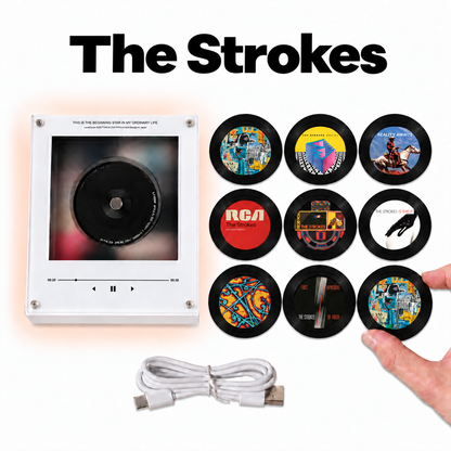 The Strokes MagTune Magnetic Music Player Set - Mini Vinyl Album Discs Frame Display - Indie Rock Band Fan Unique Gift Idea