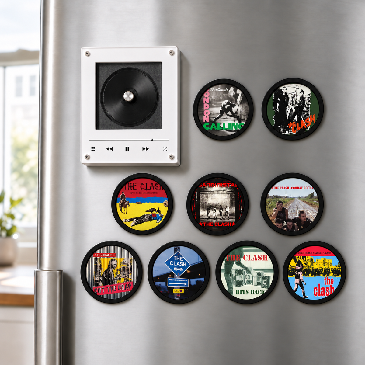 The Clash MagTune Magnetic Music Player Set - Mini Vinyl Album Discs Frame Display - Punk Rock Band Fan Unique Gift Idea