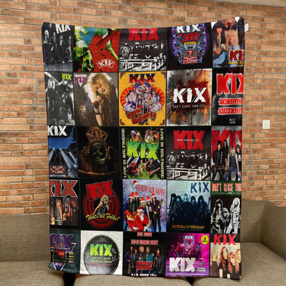 KIX Sherpa Blanket – A High-Voltage Tribute for True Glam Metal Fans