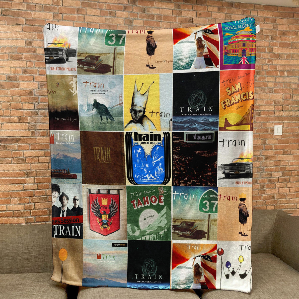 Train Sherpa Blanket – A Cozy Album Art Collection for True Fans