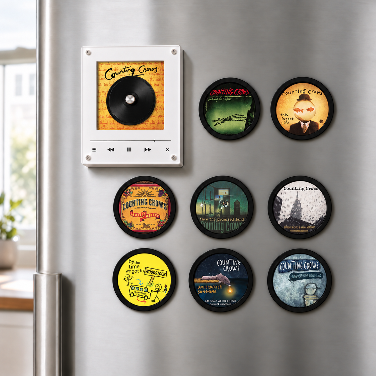 Counting Crows MagTune Mini CD Player Light - Premium Alternative Rock Merchandise, August and Everything After Album Art LED Night Light Gift