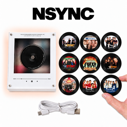 NSYNC MagTune Mini CD Player Light - Premium Boy Band Merchandise, No Strings Attached Album Art LED Night Light Tabletop Gift