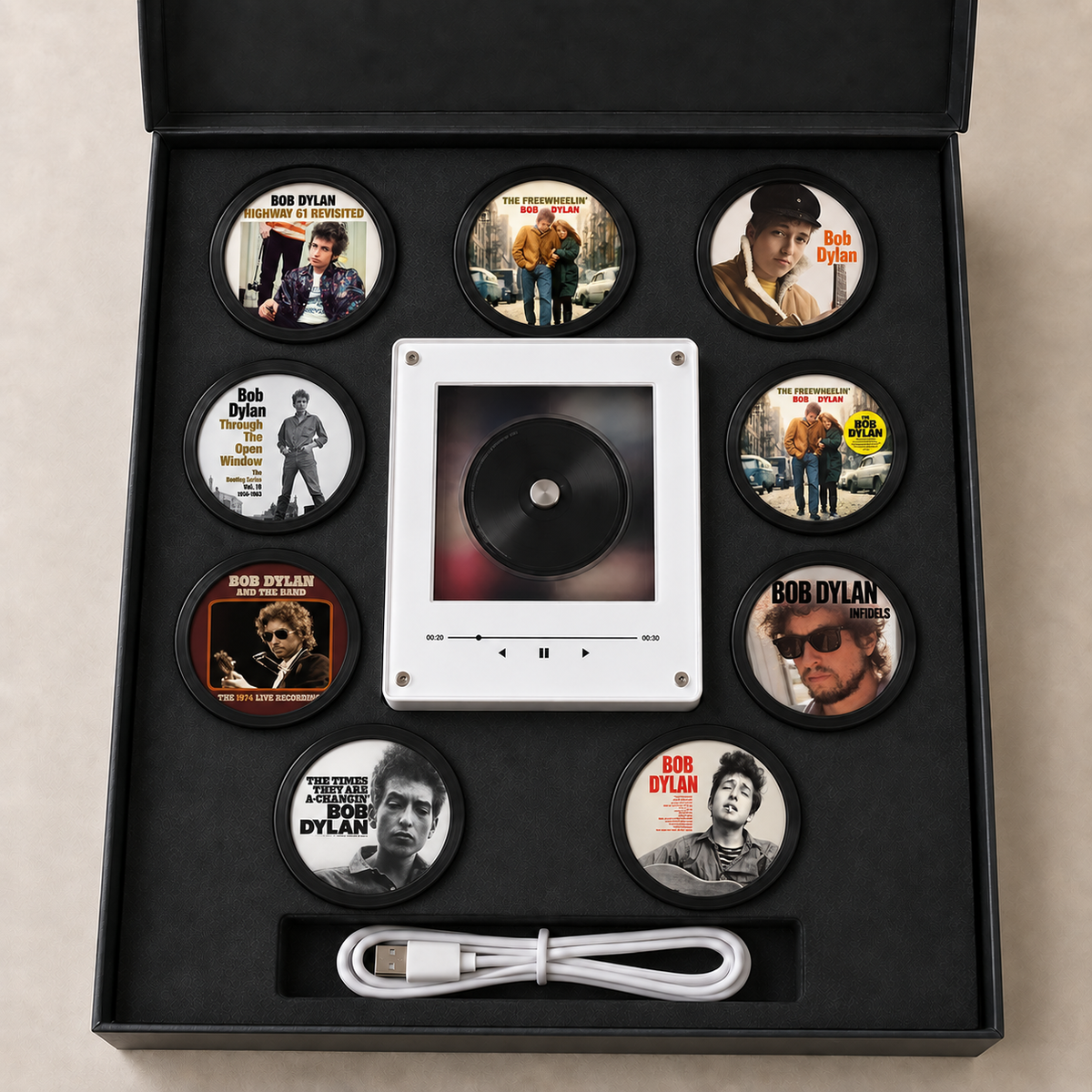 Bob Dylan MagTune, Magnetic Music Player Set, Album Art Music Magnet, Bob Dylan Fan Gift, Folk Rock Collectible