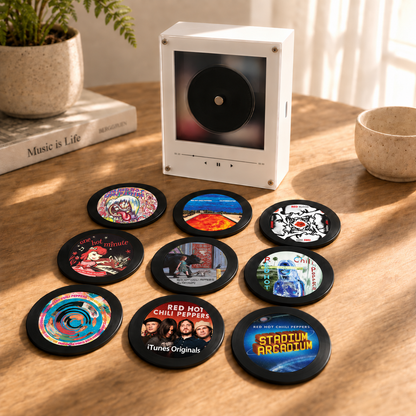 Red Hot Chili Peppers MagTune Album Cover Mini Player Display – Rock Fan Gift, RHCP Vinyl Record Album Display"