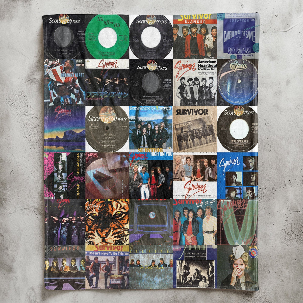 Survivor Sherpa Blanket – Iconic Rock Anthems & Timeless Hits Tribute