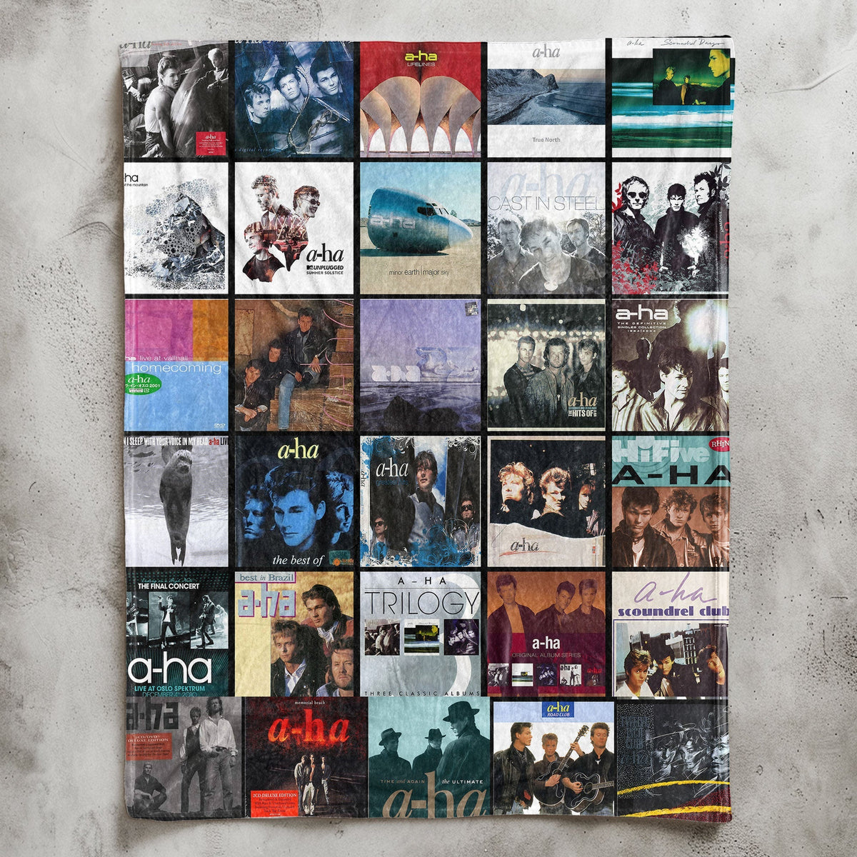 A-ha Album Covers Collage Sherpa Blanket – Iconic Throw Sherpa for Synth-Pop Fans