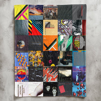 OMD Album Covers Collage Sherpa Blanket – Iconic Throw Sherpa for Synth-Pop & New Wave Fans