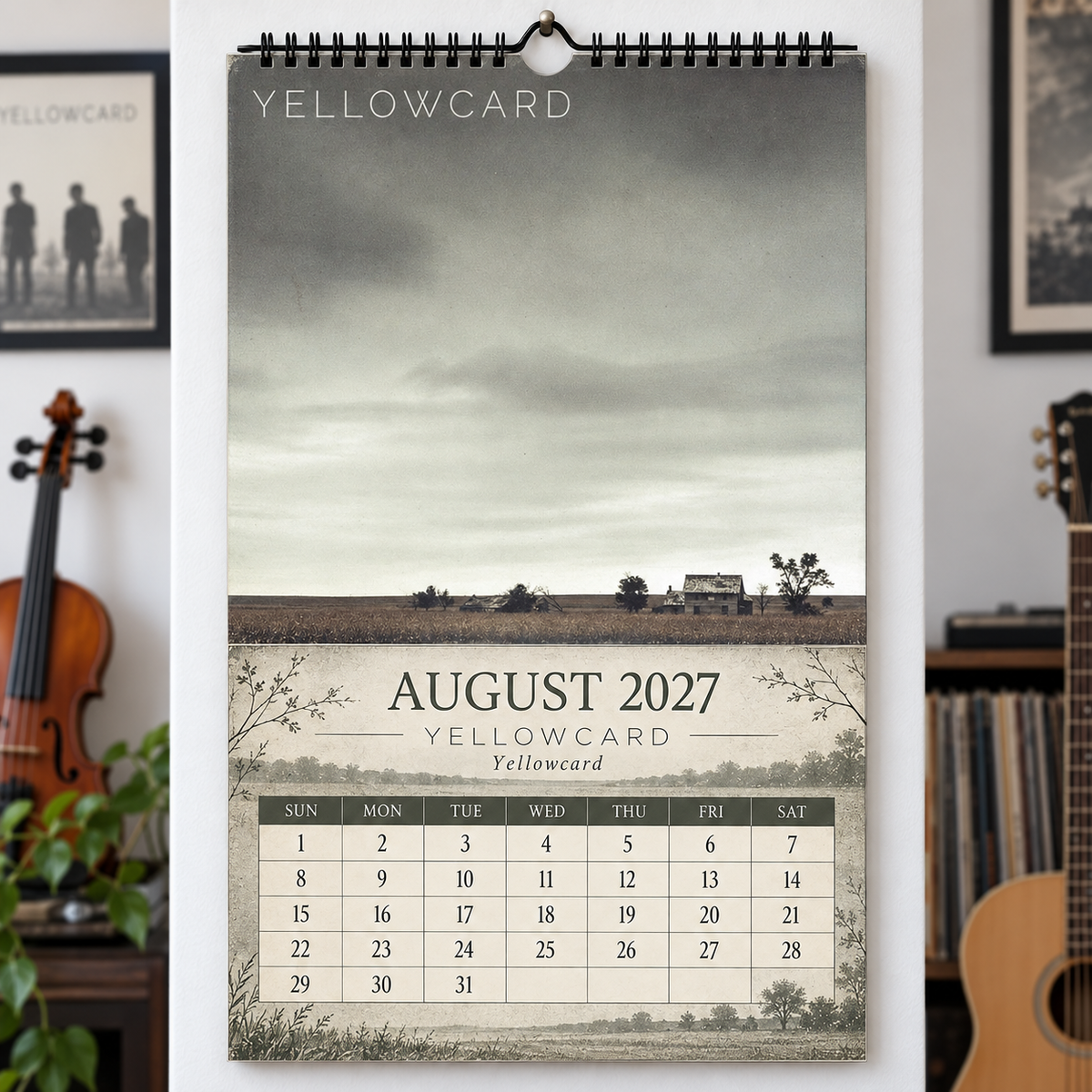 Yellowcard 2027 Wall Calendar - Album Cover Art & Pop Punk Discography Art | Fan Gift & Hanging Decor