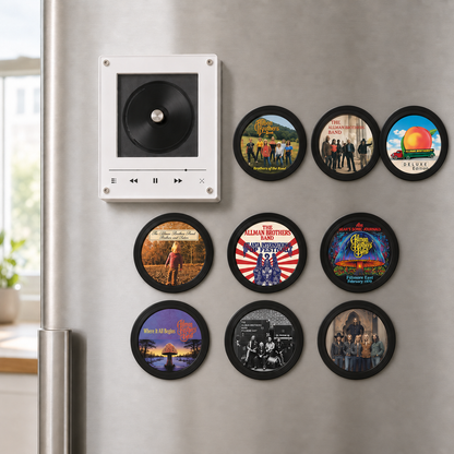 The Allman Brothers Band MagTune, Magnetic Music Player Set, Mini Vinyl Album Magnets, Southern Rock Fan Gift, Music Collectible