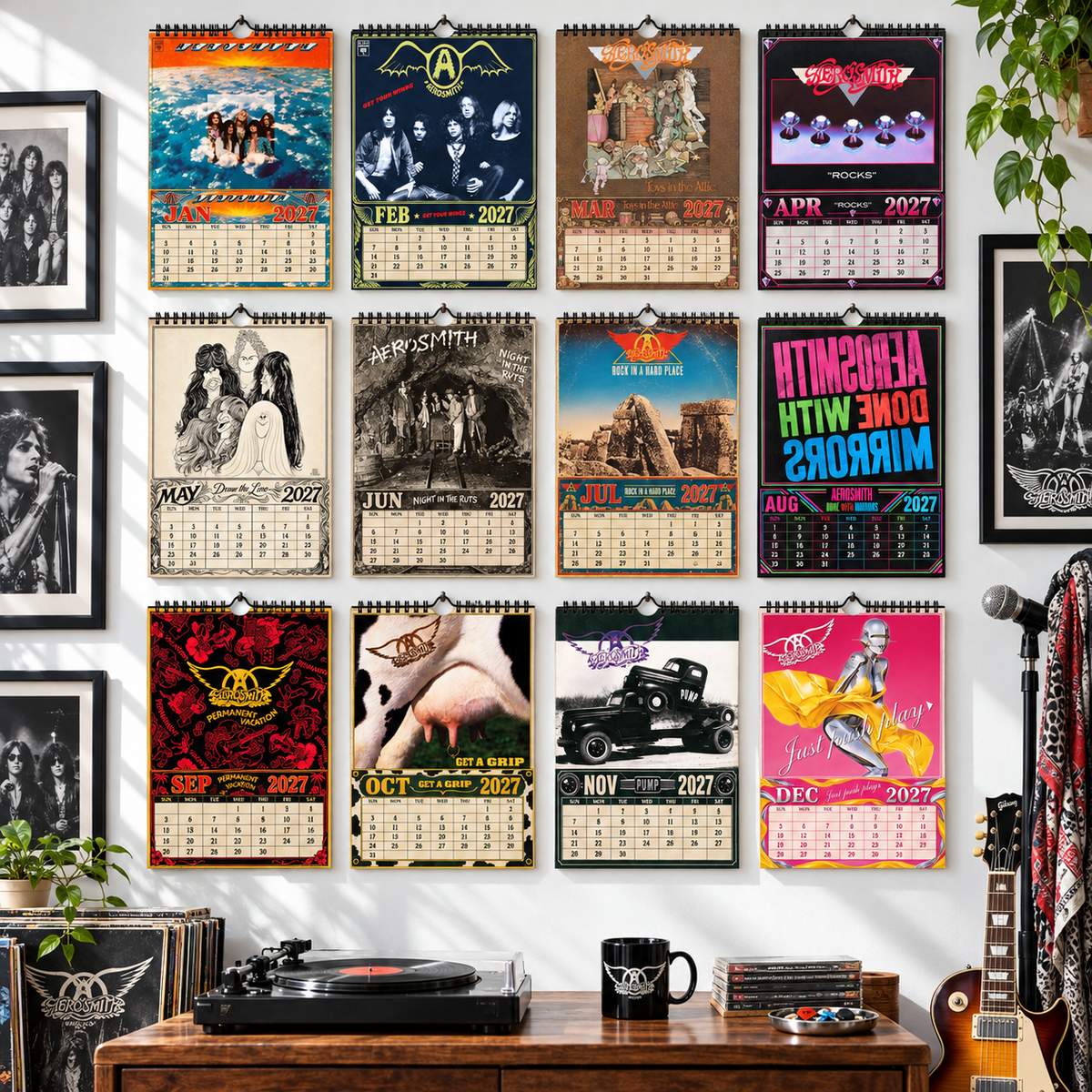 Aerosmith 2027 Rock Wall Calendar - Permanent Vacation Album Art Collector Edition, Hard Rock Music Fan Gift & Planner