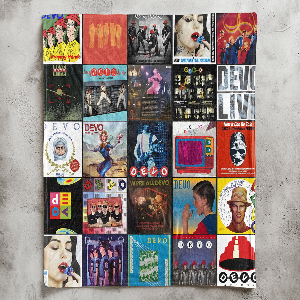 DEVO Sherpa Blanket – A New Wave Icon, Reimagined in Cozy Style