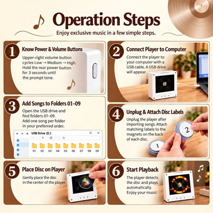 Yazoo MagTune Mini CD Player Light - Premium Synthpop Music Merchandise, Upstairs at Eric's Album Art LED Night Light Tabletop Decor Fan Gift