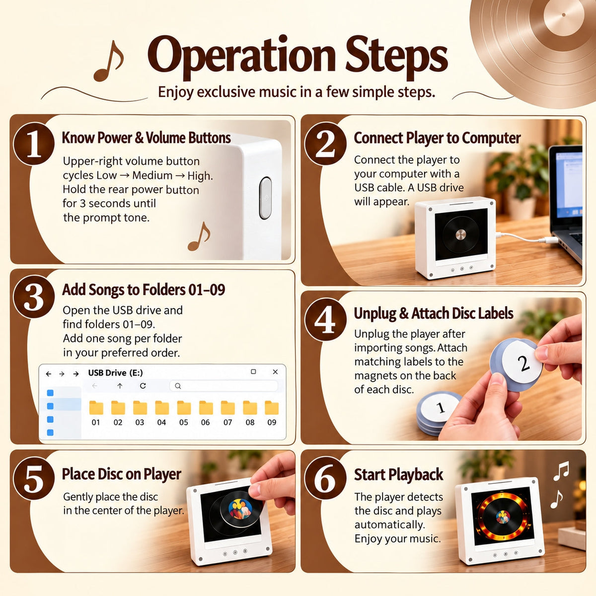 Motörhead MagTune Mini CD Player Light - Premium Heavy Metal Merchandise, Ace of Spades Album Art LED Night Light Gift