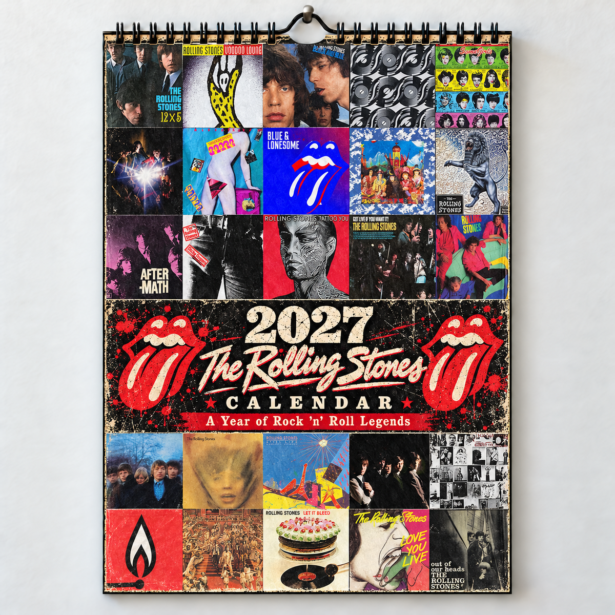 The Rolling Stones 2027 Calendar - Classic Rock Album Art and Photography Monthly Wall Calendar