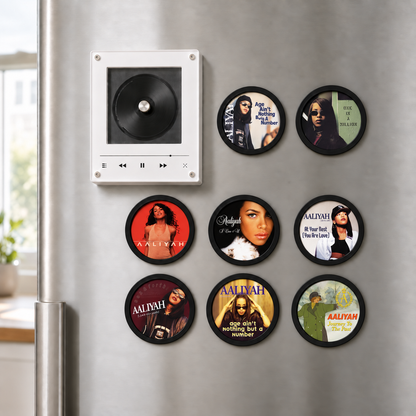 Aaliyah MagTune Album Cover Frame - Magnetic Music Player Display Stand, Interchangeable Vinyl Discs R&B Fan Gift