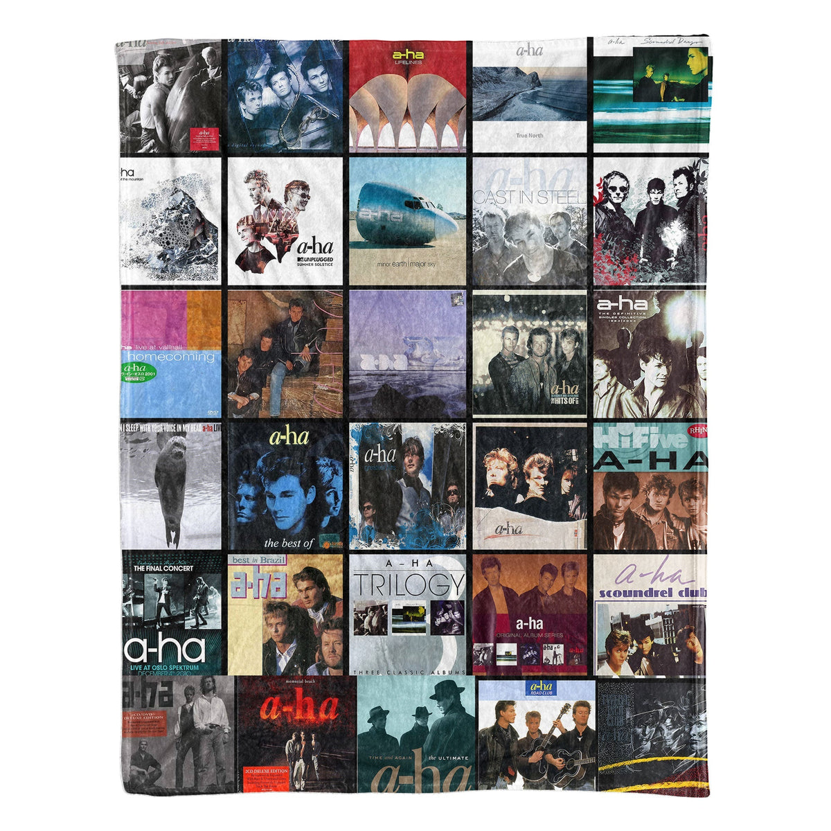 A-ha Album Covers Collage Sherpa Blanket – Iconic Throw Sherpa for Synth-Pop Fans