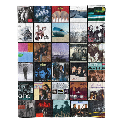 A-ha Album Covers Collage Sherpa Blanket – Iconic Throw Sherpa for Synth-Pop Fans