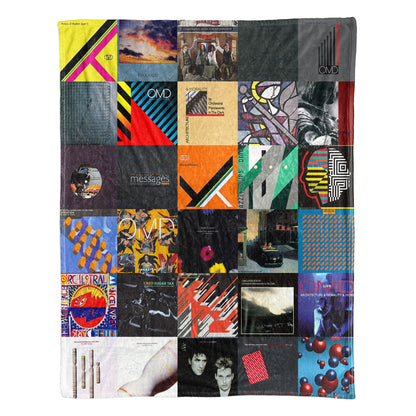 OMD Album Covers Collage Sherpa Blanket – Iconic Throw Sherpa for Synth-Pop & New Wave Fans