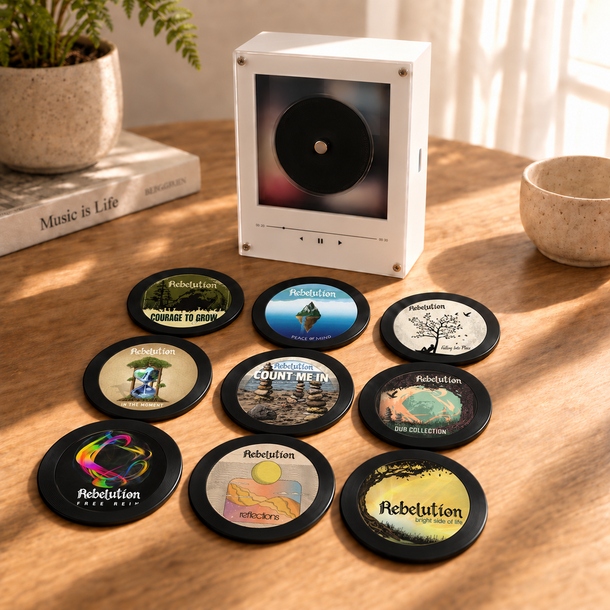Rebelution MagTune Mini CD Player Light Box - Album Art Disc Night Light, USB Backlit Reggae Rock Fan Gift