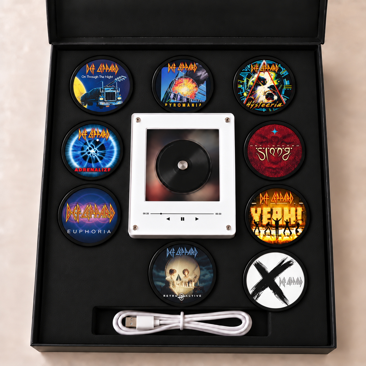 Def Leppard MagTune Album Art Frame - Album Cover Music Player Display, Hard Rock Fan Gift & Room Decor