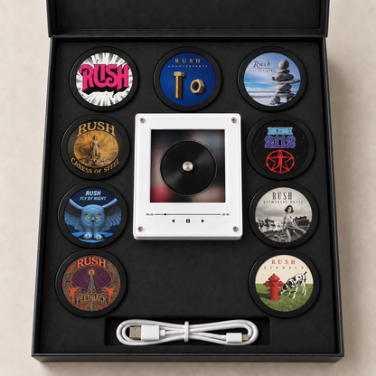 Rush MagTune, Magnetic Music Player Set, Mini Vinyl Album Magnets, Progressive Rock Fan Gift, Rush Music Collectible