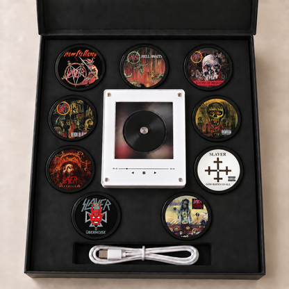 Slayer MagTune Mini CD Player Light - Premium Thrash Metal Merchandise, Reign in Blood Album Art LED Night Light Tabletop Gift
