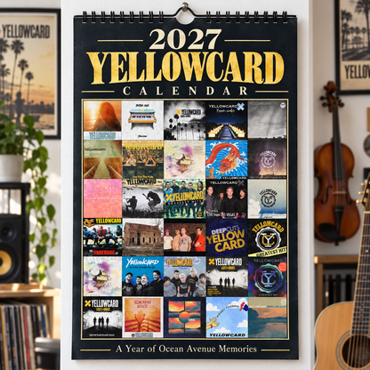 Yellowcard 2027 Wall Calendar - Album Cover Art & Pop Punk Discography Art | Fan Gift & Hanging Decor