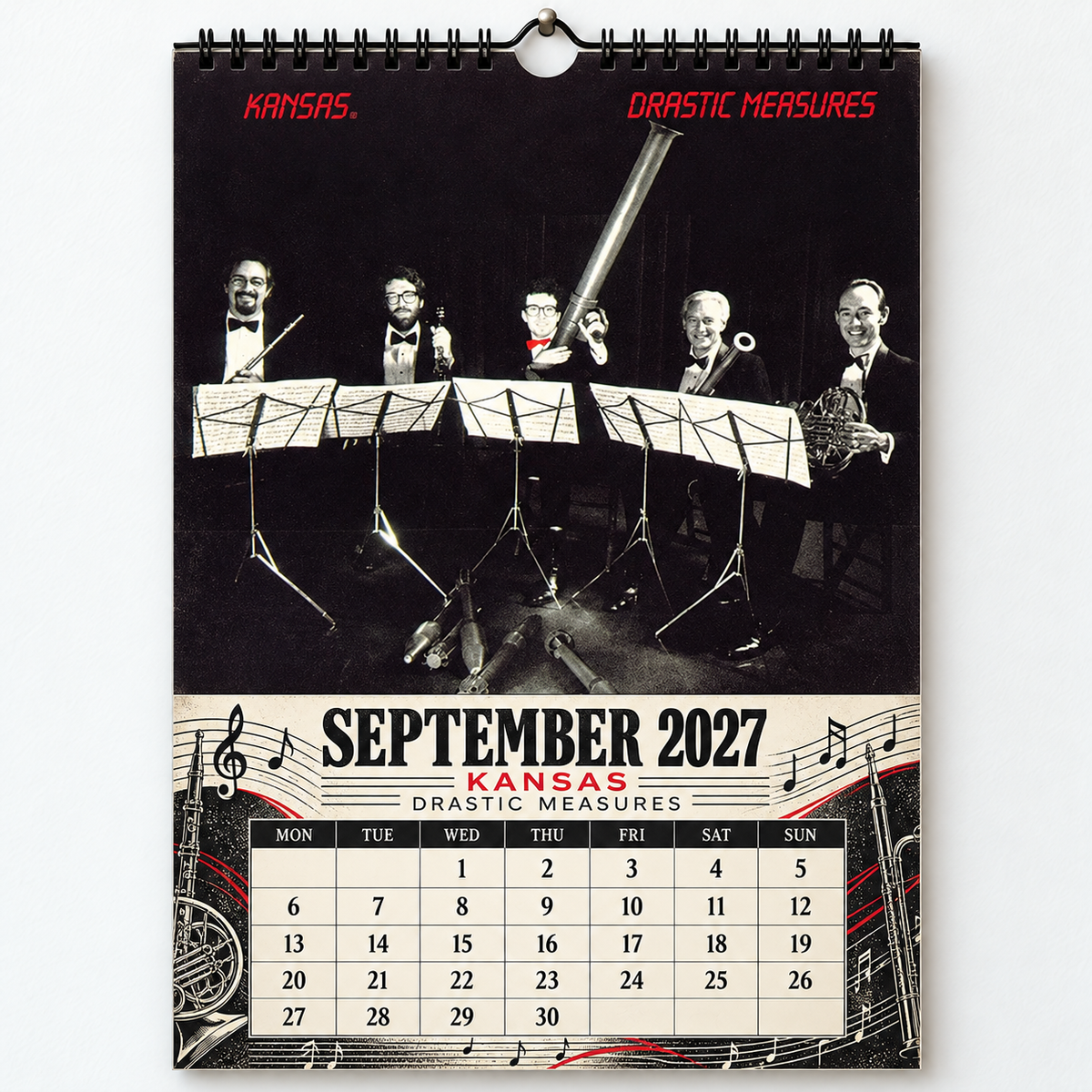 Kansas 2027 Wall Calendar - Album Cover Collage & Prog Rock Discography Art | Premium Classic Rock Fan Gift & Hanging Decor