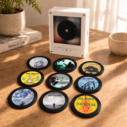 Jack Johnson MagTune Mini CD Player Light Box - Album Art Disc Night Light & Music Display, USB Backlit Acoustic Rock Fan Gift