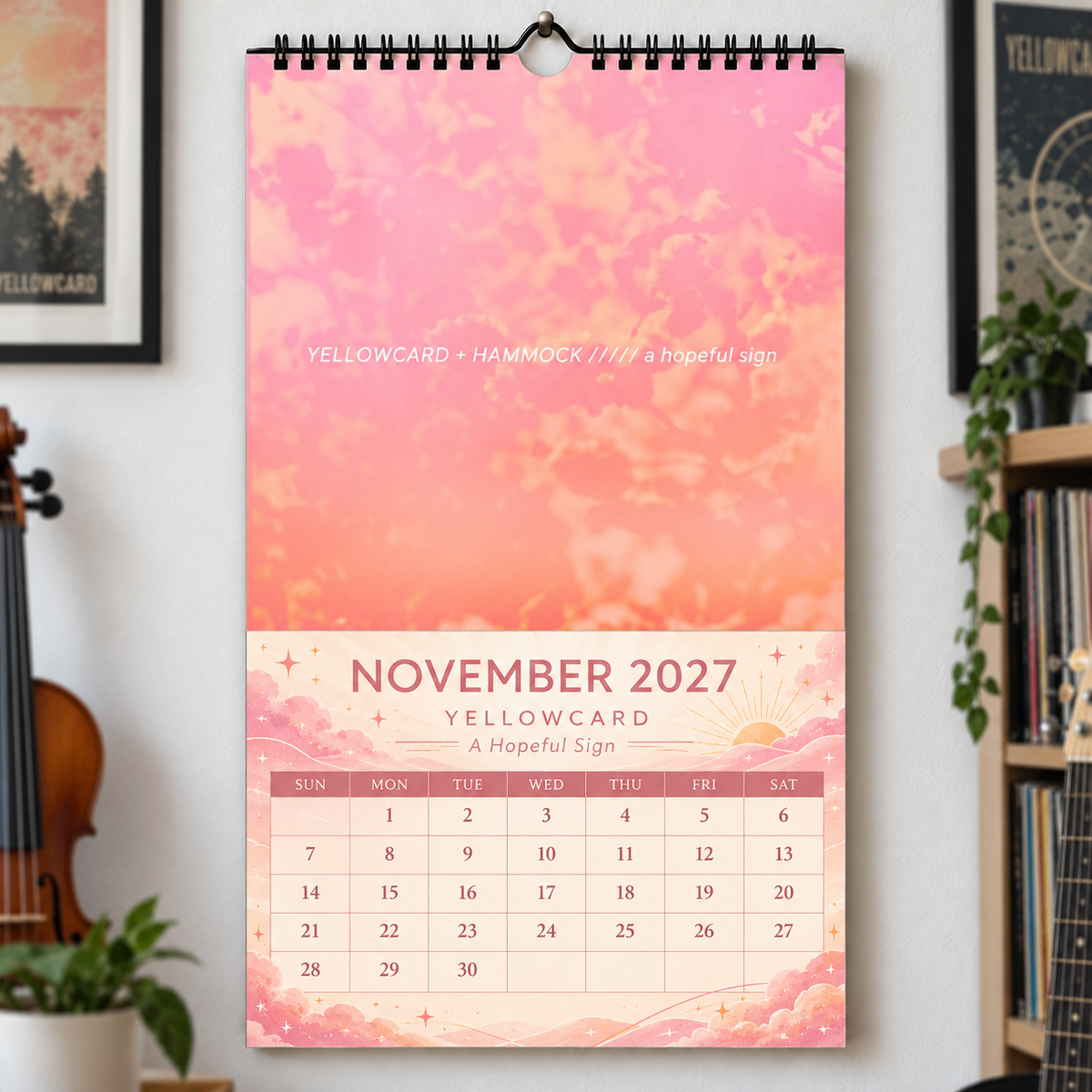 Yellowcard 2027 Wall Calendar - Album Cover Art & Pop Punk Discography Art | Fan Gift & Hanging Decor