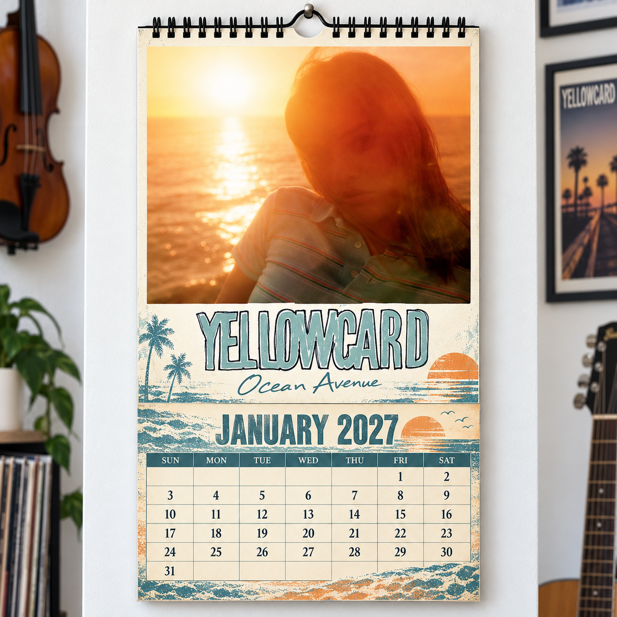 Yellowcard 2027 Wall Calendar - Album Cover Art & Pop Punk Discography Art | Fan Gift & Hanging Decor