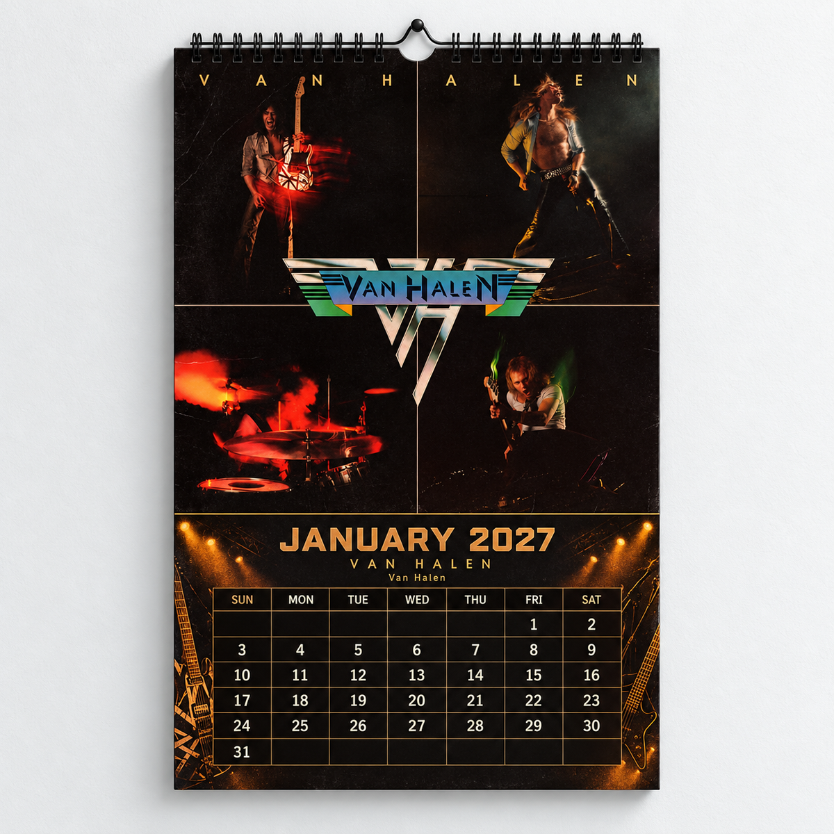 Van Halen 2027 Wall Calendar - Album Cover Art & Classic Rock Discography Art | Fan Gift & Hanging Decor