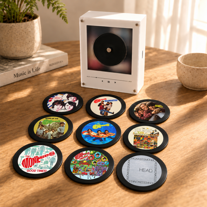 The Monkees MagTune Magnetic Music Player Set - Mini Vinyl Album Discs Frame Display - Classic Pop Rock Fan Unique Gift Idea