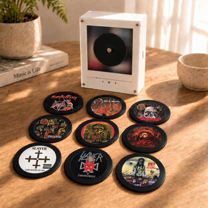 Slayer MagTune Mini CD Player Light - Premium Thrash Metal Merchandise, Reign in Blood Album Art LED Night Light Tabletop Gift