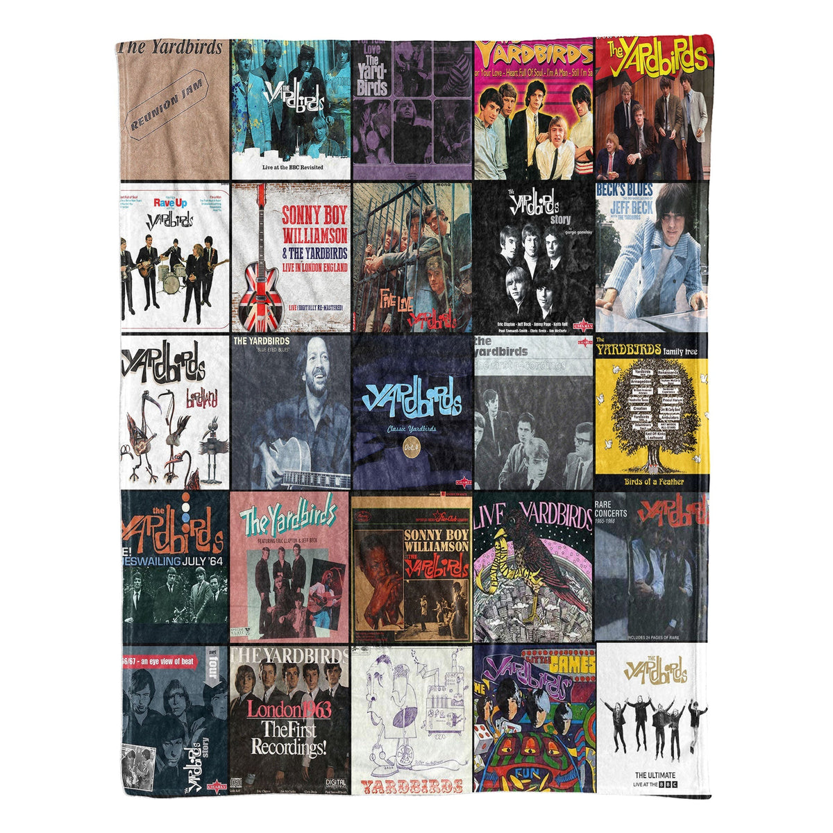 The Yardbirds Sherpa Blanket – A Legendary Blues-Rock Album Collage for True Fans