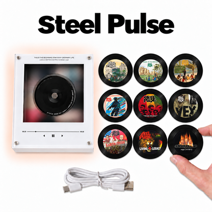 Steel Pulse MagTune Mini CD Player Light Box - Album Art Disc Night Light, USB Backlit Roots Reggae Band Fan Gift