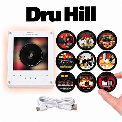 Dru Hill MagTune Mini CD Player Light Box - Album Art Disc Night Light & Music Decor Display, USB Backlit R&B Group Fan Gift