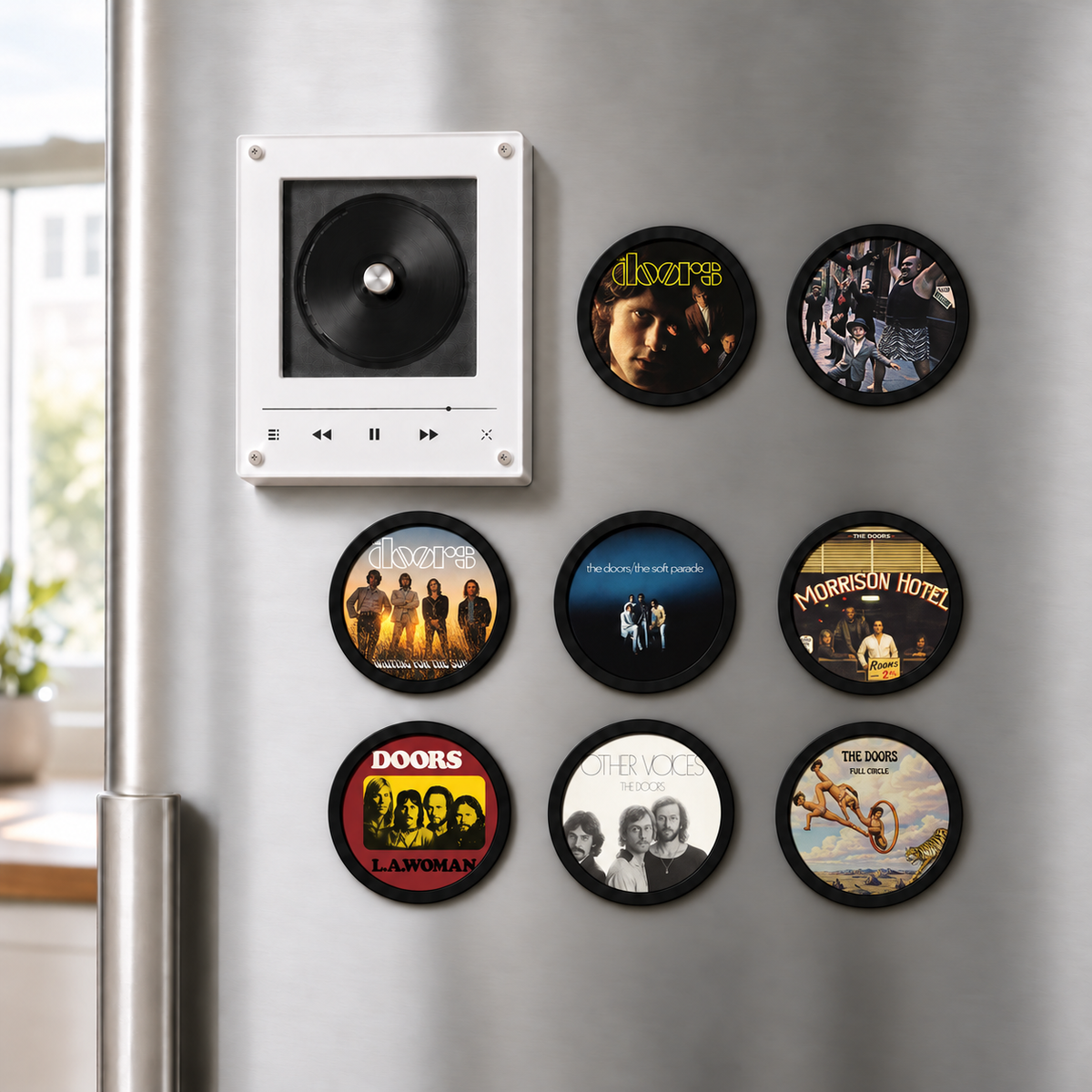 The Doors MagTune Mini CD Player Light - Premium Classic Rock Merchandise, Light My Fire Album Art LED Night Light Gift