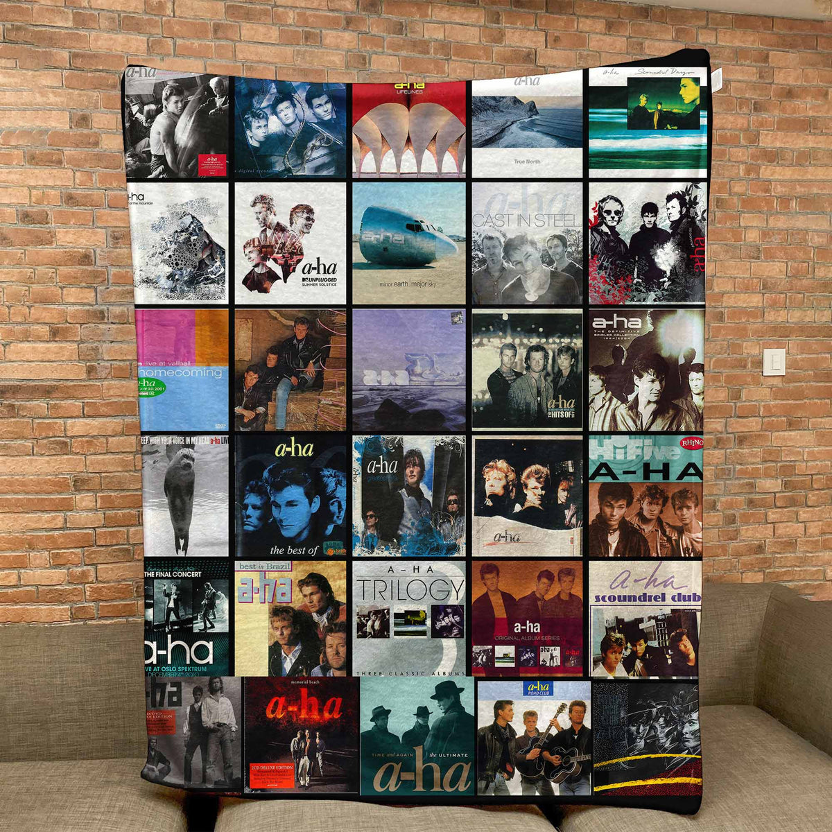 A-ha Album Covers Collage Sherpa Blanket – Iconic Throw Sherpa for Synth-Pop Fans